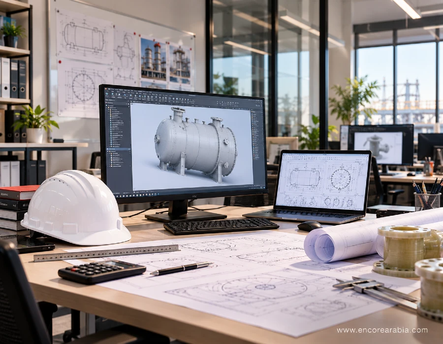 Encore Arabia design and engineering team developing FRP concepts with CAD and CAE tools